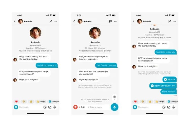 sosial media, Direct Message, TikTok, Fitur TikTok, fitur baru TikTok, DM TikTok, Fitur Baru di DM TikTok, Bisa Kirim Voice Note 1 Menit dan Banyak Foto Sekaligus