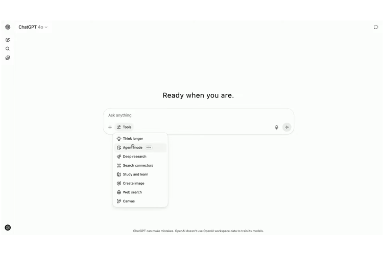 OpenAI, ChatGPT Agent, agent mode, AI Agentik, AI Agent, OpenAI Rilis AI ChatGPT Agent, Bisa Operasikan PC dan Kerjakan Tugas Otomatis, ChatGPT Agent = asisten pribadi digital, Contoh Kemampuan ChatGPT Agent, Seberapa pintar ChatGPT Agent?, Ketersediaan ChatGPT Agent
