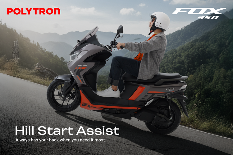 motor listrik, hill start assist, keamanan berkendara, Polytron Fox 350, Inovasi Polytron: Motor Listrik Fox 350 Hadir dengan Hill Start Assist