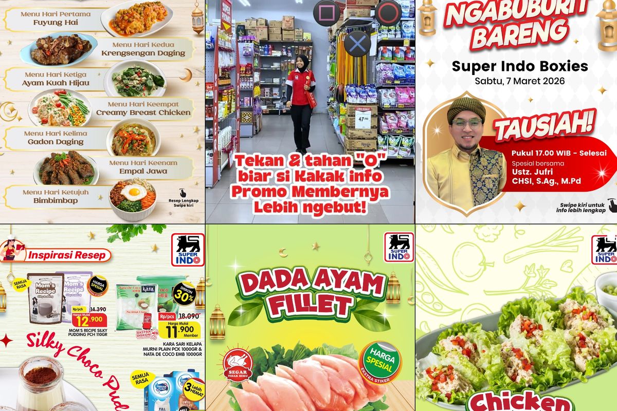 Promo Superindo, Superindo, Promo Superindo Hari Ini 4 Maret 2026, Beras Murah Hari Ini Terakhir, 1. Ikan Segar Serbu Ramadan (hari ini terakhir), 2. Ayam Segar Serbu Ramadhan (hari ini terakhir), 3. Serba Sapi Segar Ramadan (hari ini terakhir), 4. Ramadan Meriah Beras Murah (hari ini terakhir), 5. Mulut Nyaman Puasa Makin Fresh (hari ini terakhir), 6. Aneka Mie Siap Serbu (hari ini terakhir), 7. Biskuit Ramadan 30.000-an Dapat Dua (hari ini terakhir), 8. Aneka Kurma Hemat Abis (hari ini terakhir)