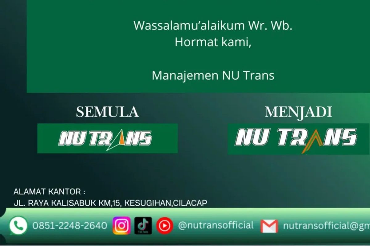 bus AKAP, bus pariwisata, po agra mas, PO NU Trans, Logo Bus, Baru Debut, PO NU Trans Langsung Ganti Logo karena Mirip Agra Mas
