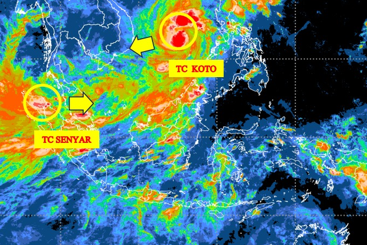 hujan ekstrem, BMKG, Siklon Tropis SENYAR, cuaca ekstrem, Banjir Sumut, Bibit Siklon 95B, siklon tropis senyar, Siklon Tropis Senyar Melemah, Gelombang Atmosfer Masih Picu Cuaca Ekstrem di Indonesia