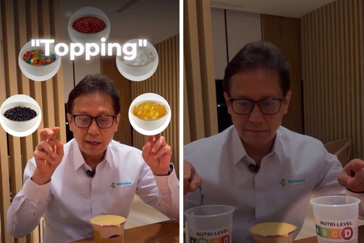 kandungan gula, asupan gula, nutri level, Minum Less Sugar tapi Tambah Boba? Menkes Ungkap Fakta Gula Tersembunyi, Boba bisa menambah gula tanpa disadari, Bisa mengubah nutri level minuman, Aturan hanya menghitung gula pada cairan, Imbauan untuk lebih bijak memilih minuman
