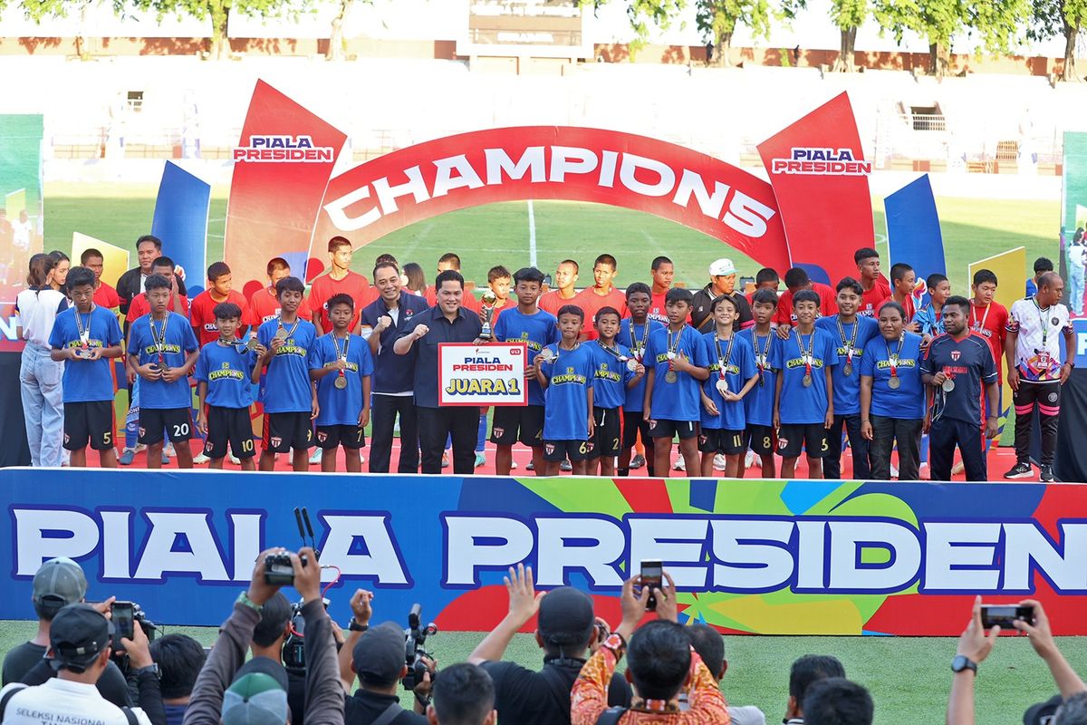 Surabaya, timnas Indonesia, Piala Presiden 2025, Menteri Pemuda dan Olahraga Erick Thohir, Erick Thohir Sebut Piala Presiden U12 dan U15 Ajang Penting bagi Generasi Muda