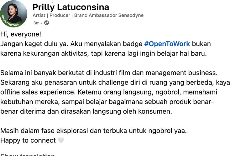 Prilly Latuconsina Disebut Gimik usai Nyalakan 