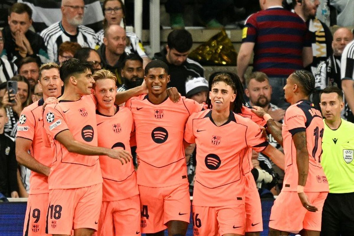 Marcus Rashford, Hasil Liga Champions, Hansi Flick, Newcastle United vs Barcelona, Hasil Liga Champions, Hansi Flick Komentari Dua Gol Marcus Rashford