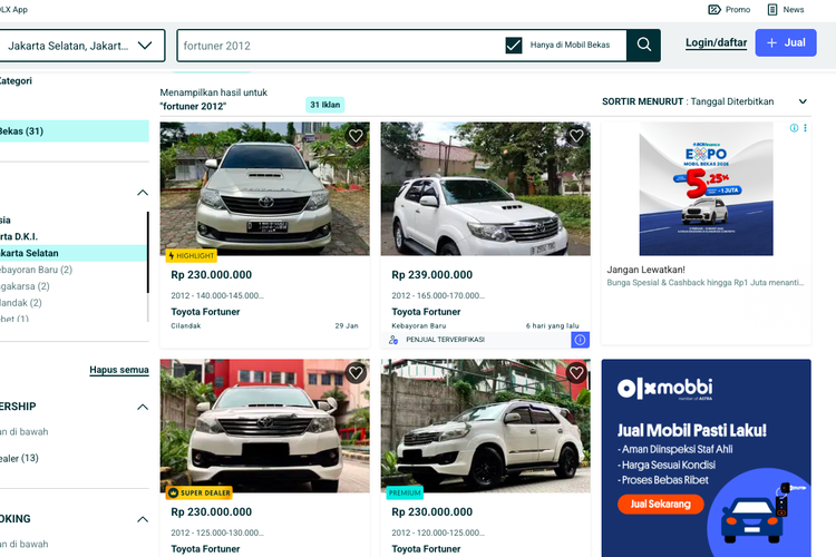 Fortuner, mobil bekas, Toyota, Toyota Fortuner 2012-2015 Naik Daun, Ini Alasan dan Harganya