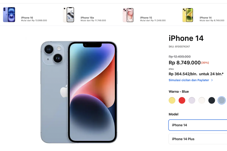 harga iPhone, harga iPhone terbaru, Harga iPhone Hari Ini 25 Januari 2026, iPhone 16 Diskon Rp 1 Juta