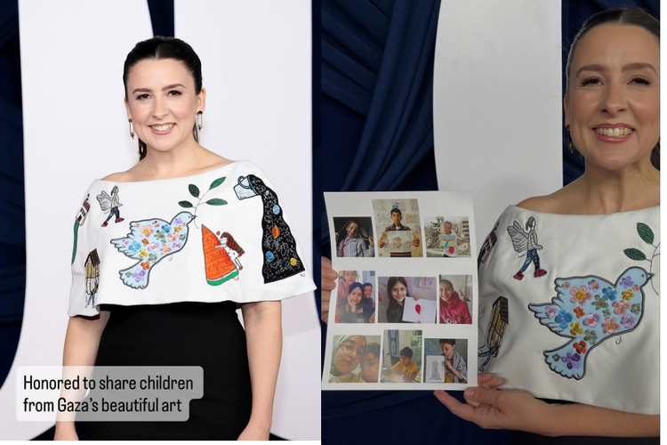 Ms Rachel, ms rachel, rachel griffin accurso, gambar anak gaza kelaparan, gaya ms rachel, ms rachel glamour awarrds 2025, glamour awards 2025, glamour woman of the year award, Ms Rachel Kenakan Gaun dari Gambar Anak Gaza di Glamour Awards 2025, Ini Maknanya