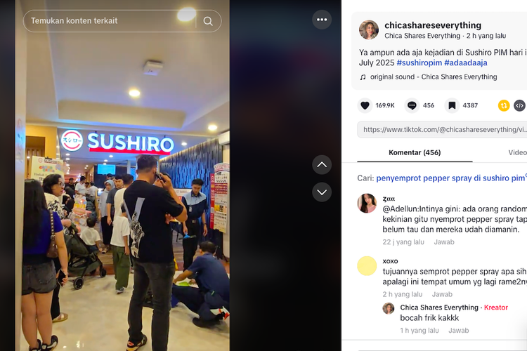 restoran Sushiro, pengunjung Sushiro, Sushiro PIM, Restoran Sushiro PIM, restoran Sushiro PIM, Sushiro gratiskan makanan pengunjung, pepper spray Shushiro, Restoran Sushiro Gratiskan Makanan Pengunjung Usai Insiden Pepper Spray