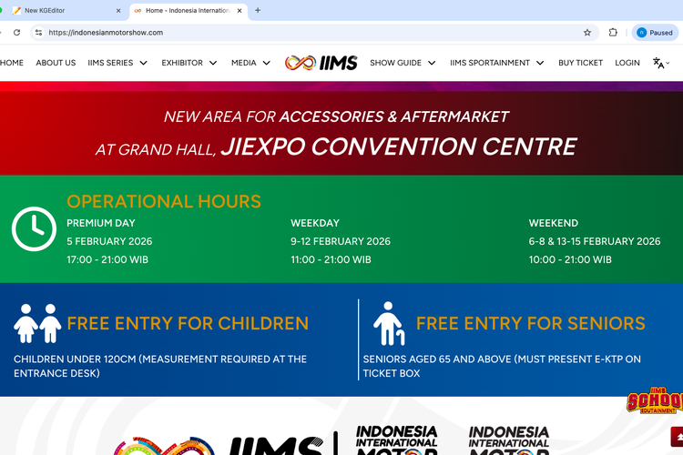 IIMS, IIMS 2026, Catat Jam Operasional IIMS 2026, Buka Hingga Malam