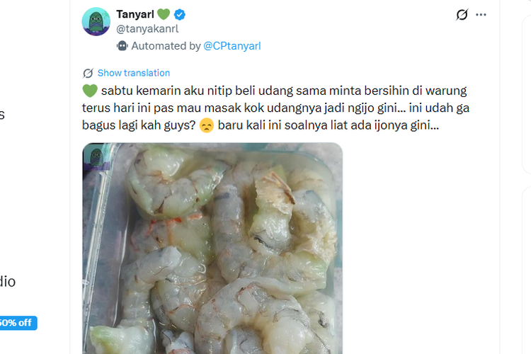 Mengapa Udang Segar Bisa Berubah Warna Jadi Hijau? Ini Penjelasan Chef