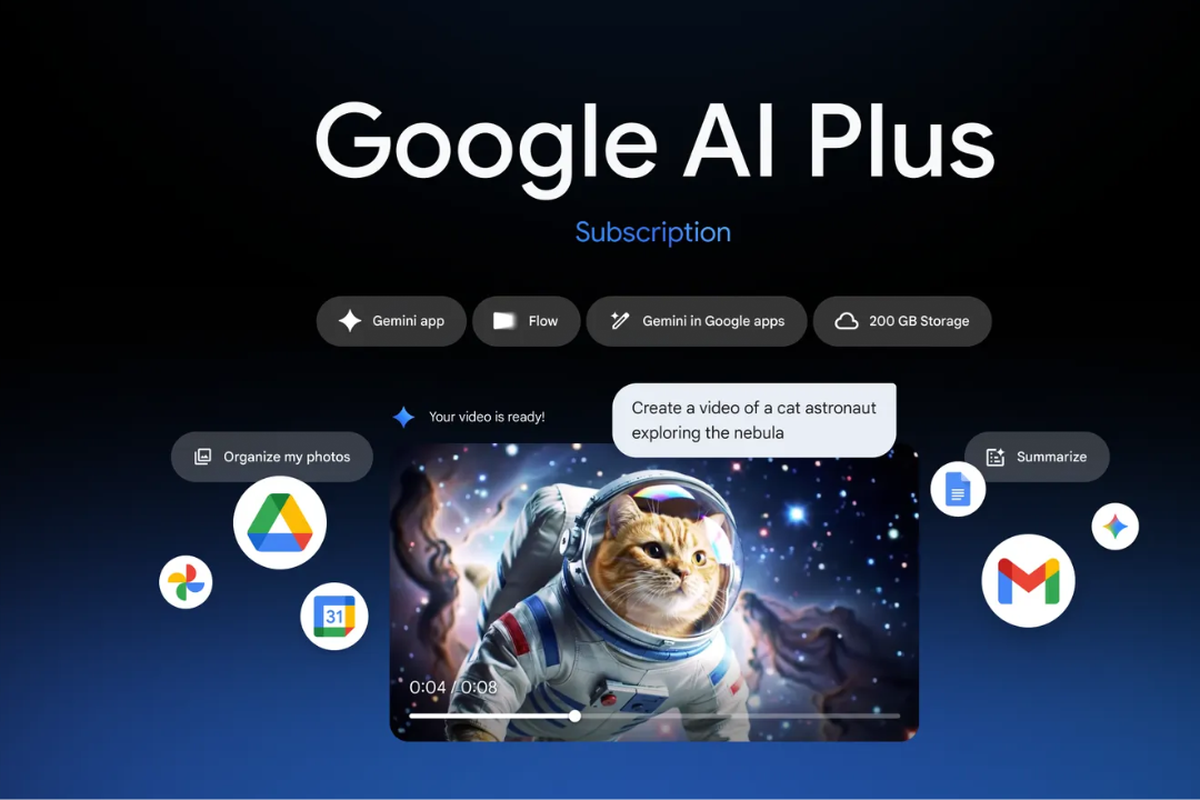 Google, Indonesia, Google AI Plus, harga paket Google AI Plus, Google Rilis AI Plus di Indonesia, Dapat Veo 3 Fast dan Ruang Penyimpanan 200 GB