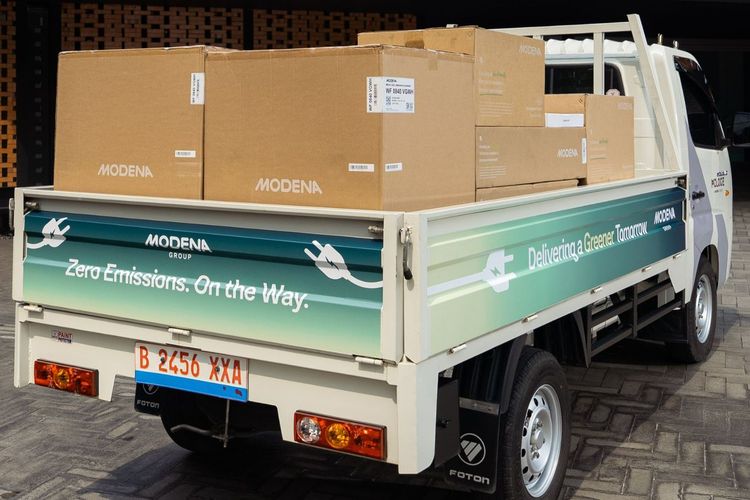 Modena, kendaraan listrik, Foton eTruck Mate, Pikap Listrik Foton eTruckMate Jadi Armada Baru Logistik Modena