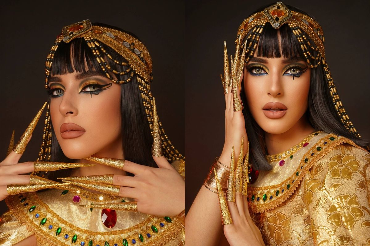 Tasya Farasya, Farra Jaidi, makeup Cleopatra, tasya farasya, tren tiktok 2025, makeup cleopatra, tren cleopatra, cleopatra makeup tiktok, tren makeup cleopatra, Tren Makeup Cleopatra Ramai di TikTok, Fokus pada Riasan Area Mata, 1. Cat eye dan simbol, 2. Fokus pada riasan di area mata, 3. Eyeliner tebal, 4. Lipstik berwarna gelap, 5. Pakai head piece