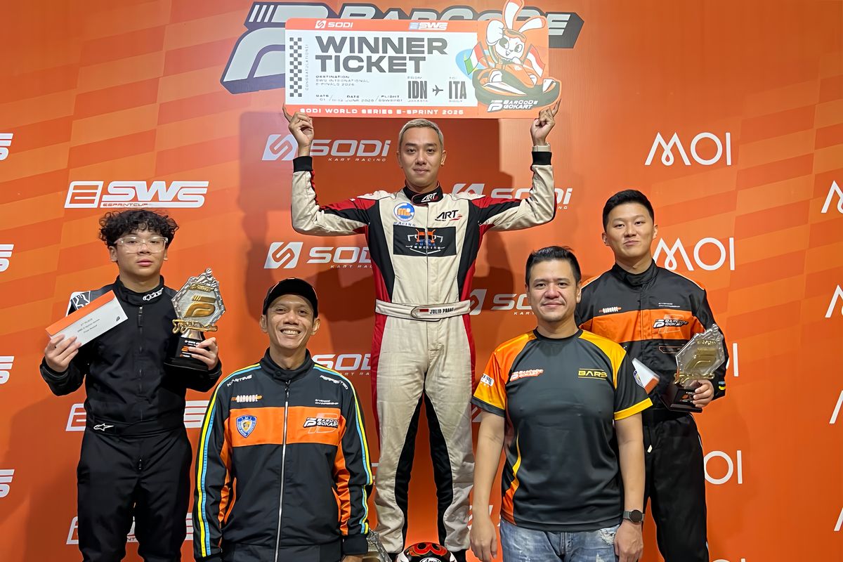 Barcode Gokart, gokart rental, gokart indoor jakarta, barcode gokart, gokart listrik, e-SWS International Finals 2026, Julio Prost, Julio Prost Juara Barcode Gokart E-Sprint Series