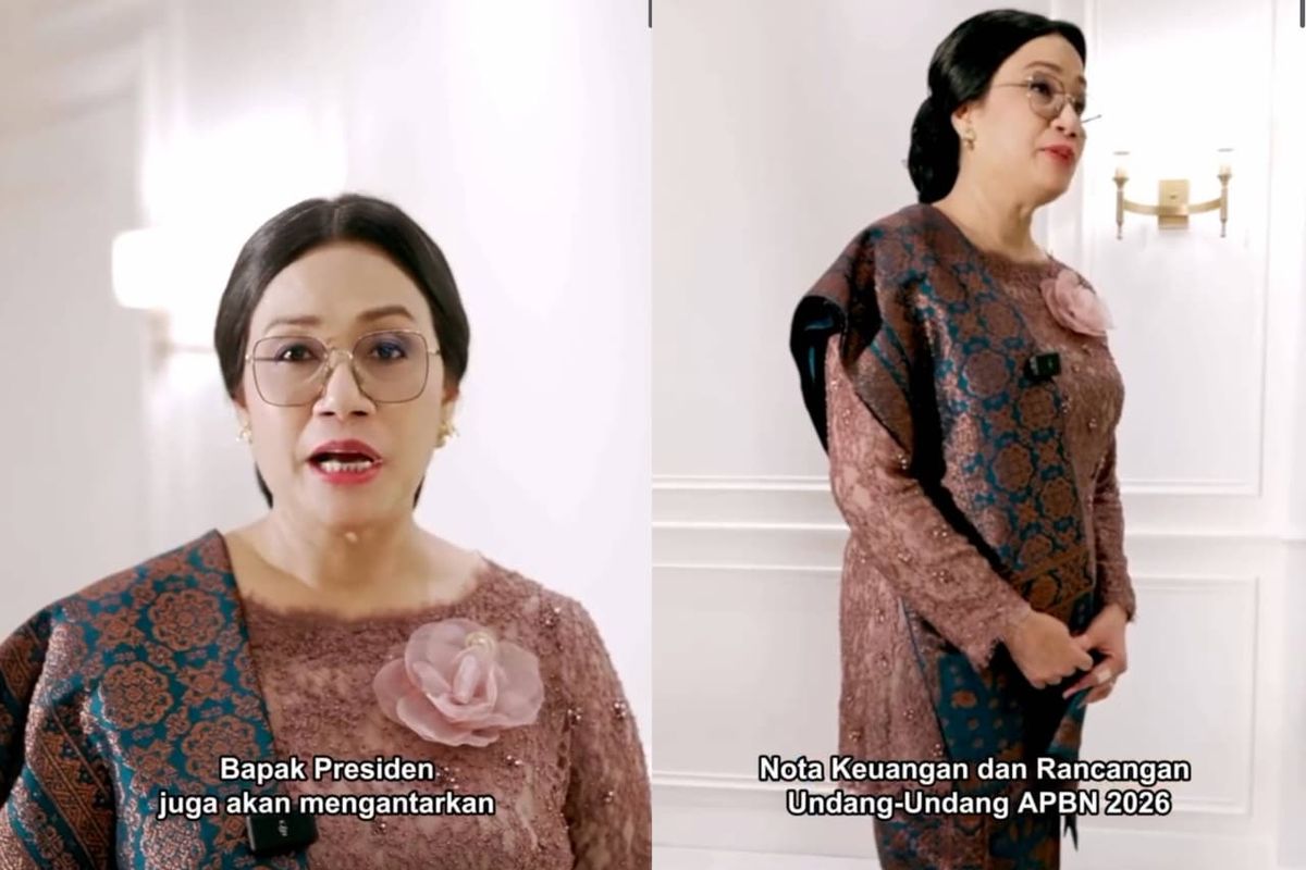 Sri Mulyani, menteri keuangan sri mulyani, sidang tahunan mpr 2025, sidang mpr 2025, busana sri mulyani di sidang mpr 2025, Pakai Kebaya Ungu, Sri Mulyani Tampil Anggun dalam Sidang Tahunan MPR 2025