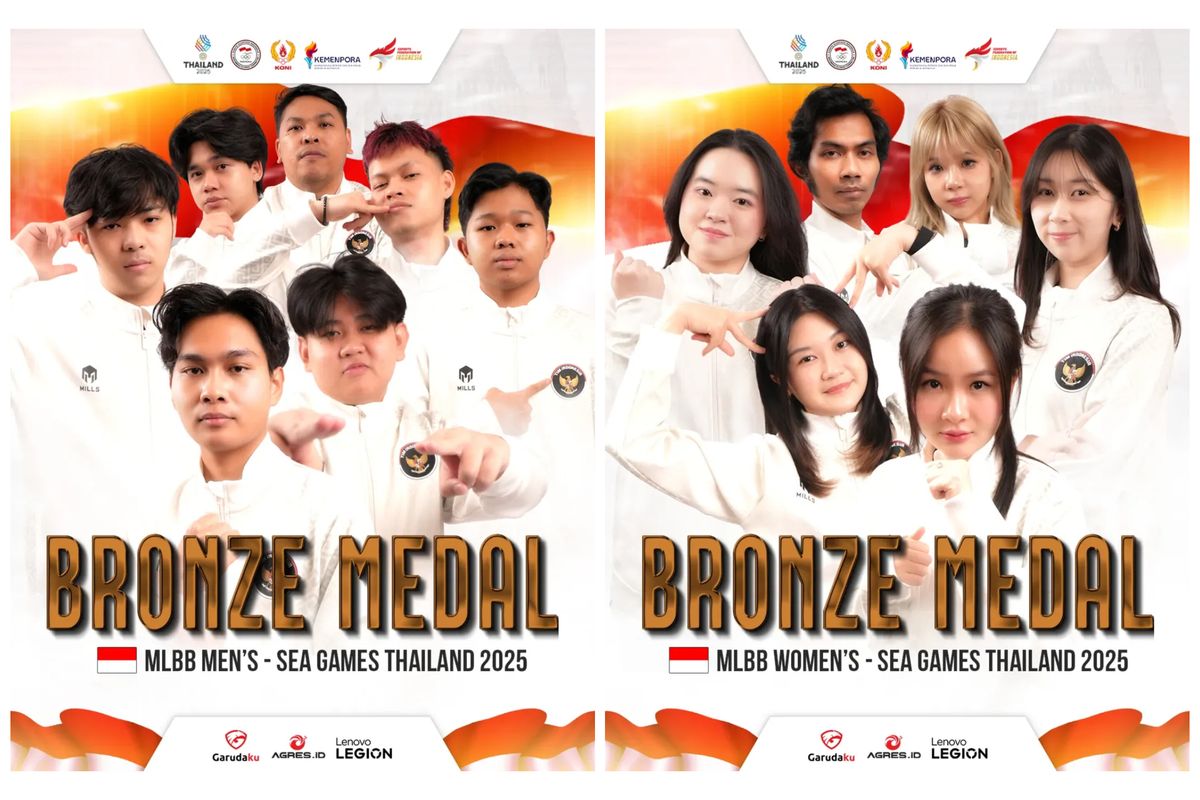Timnas, e-sports, MLBB, Indonesia, medali perunggu, SEA Games Thailand 2025, Mobile Legends, Timnas Mobile Legends Indonesia Sumbang Dua Perunggu di SEA Games Thailand 2025
