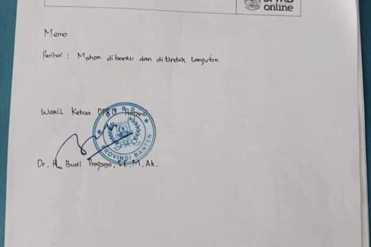 Banten, SPMB Banten 2025, Waka DPRD titip siswa, Waka DPRD Titip Siswa, siswa titipan di ppdb banten, SPMB 2025, spmb banten 2025, waka dprd banten titip siswa, waka dprd titip siswa, Waka DPRD Banten Titip Siswa di SPMB 2025, Berdalih Iba kepada Tetangga, Waka DPRD Banten Akui Tanda Tangani Memo Titip Siswa, Waka DPRD Titip Siswa karena Iba kepada Tetangga, Waka DPRD Banten Siap Terima Sanksi dari Partai, Siswa Titipan Waka DPRD Banten Tidak Lolos SPMB 2025