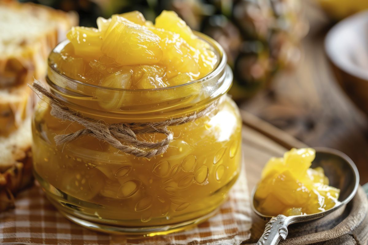 selai nanas untuk nastar, Resep Selai Nanas untuk Nastar yang Lezat, Tahan Lama, dan Awet, Bahan-bahan, Cara membuat selai nanas, 1. Masukkan selai nanas ke dalam toples atau wadah tertutup, 2. Simpan di kulkas