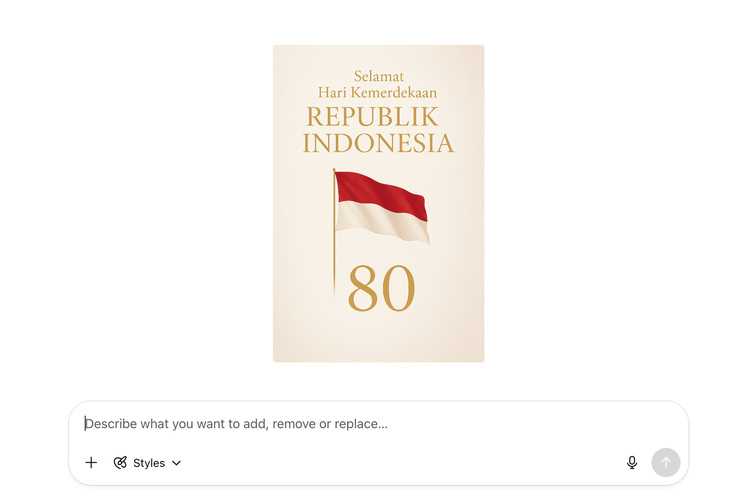 chatGPT, HUT ke-80 RI, Kartu ucapan selamat Hari Kemerdekaan Indonesia, Kartu ucapan selamat HUT ke-80 RI, Kartu ucapan Dirgahayu RI, Cara Bikin Kartu Ucapan Selamat Hari Kemerdekaan Indonesia via ChatGPT, Mudah