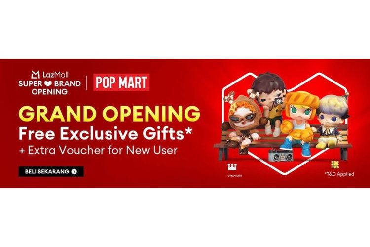 Lazada, LazMall, labubu, Pop Mart, POP MART Hadir di Lazada, Kolektor Kini Bisa Gacha Art Toy Favorit dengan Mudah
