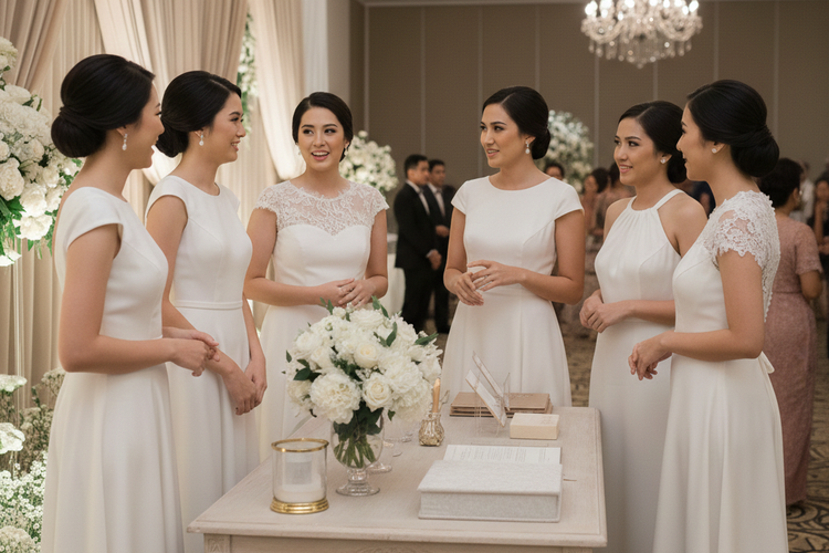 bridesmaid, Apa Itu Bridesmaid? Pengertian, Tugas, dan Bedanya dengan Pagar Ayu, Apa Itu Bridesmaid?, Bridesmaid Artinya Apa?, Tugas Bridesmaid dalam Pernikahan, Perbedaan Bridesmaid dan Pagar Ayu, Bridesmaid dan Groomsmen, Apa Bedanya?, Apakah Bridesmaid Harus Membayar Gaun Sendiri?, FAQ Seputar Bridesmaid