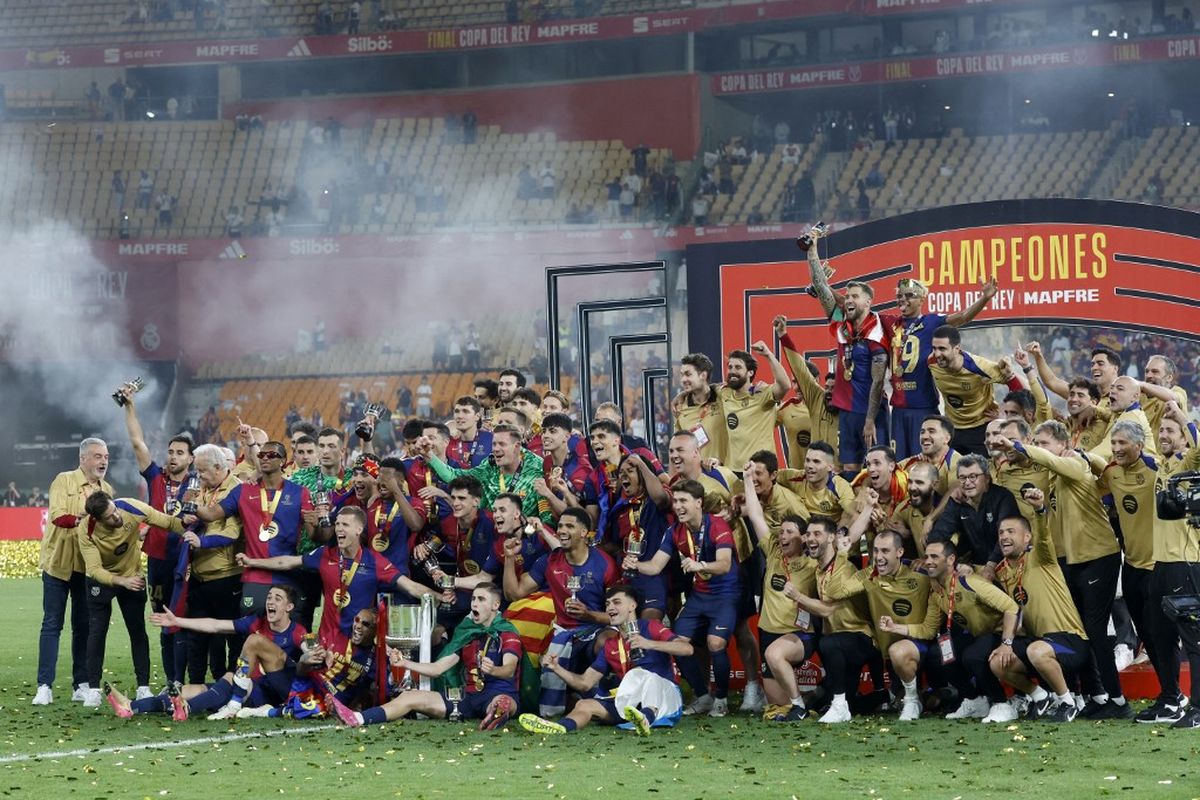 Copa del Rey, Barcelona, Real Madrid, el clasico, final Copa del Rey, El Clasico, Barcelona vs Real Madrid, Final Copa del Rey, Hasil Barcelona vs Real Madrid, Hasil Copa del Rey, skor Barcelona vs Real Madrid, Kala Barcelona Juara Copa del Rey dan Beri Hormat Pasillo untuk Real Madrid...