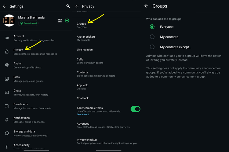 WhatsApp, Agar WA Tidak Mudah Di-hack, Aktifkan 6 Pengaturan Keamanan Ini, 1. Aktifkan verifikasi dua langkah , 2. Pakai kunci aplikasi , 3. Sembunyikan status "terakhir dilihat" dan "online", 4. Batasi siapa yang bisa menambahkan ke grup, 5. Periksa perangkat tertaut, 6. Aktifkan notifikasi keamanan