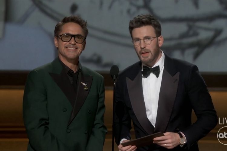 Oscar 2026, Chris Evans, Alba Baptista, Chris Evans dan Alba Baptista Tampil Elegan di Oscar 2026