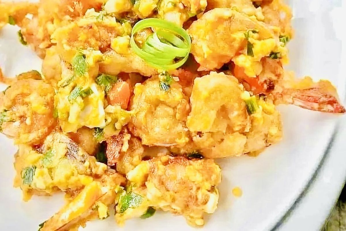 telur, udang, saus, telur asin, renyah, creamy, Resep Udang Goreng Saus Telur Asin, Creamy dan Gurih ala Restoran