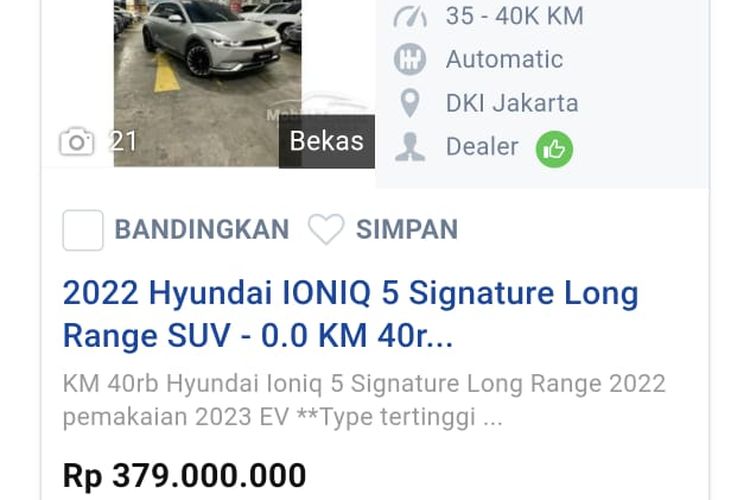 mobil bekas, mobil, Mobil Listrik Bekas, Cek Harga Mobil Listrik Bekas Mei 2026, Mulai Rp 90 Jutaan