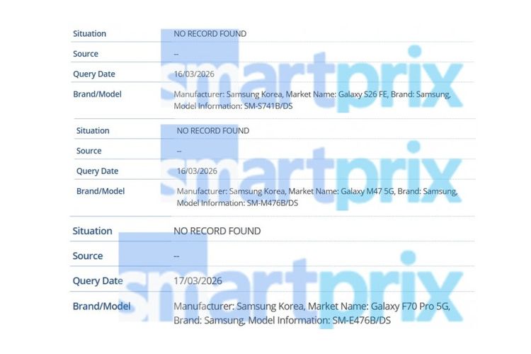 Fan Edition, Samsung, GSMA, listing GSMA, Galaxy S26 FE, bocoran spesifikasi, Kemunculan Awal Samsung Galaxy S26 FE Mencuat Bersama 2 HP Misterius Lain