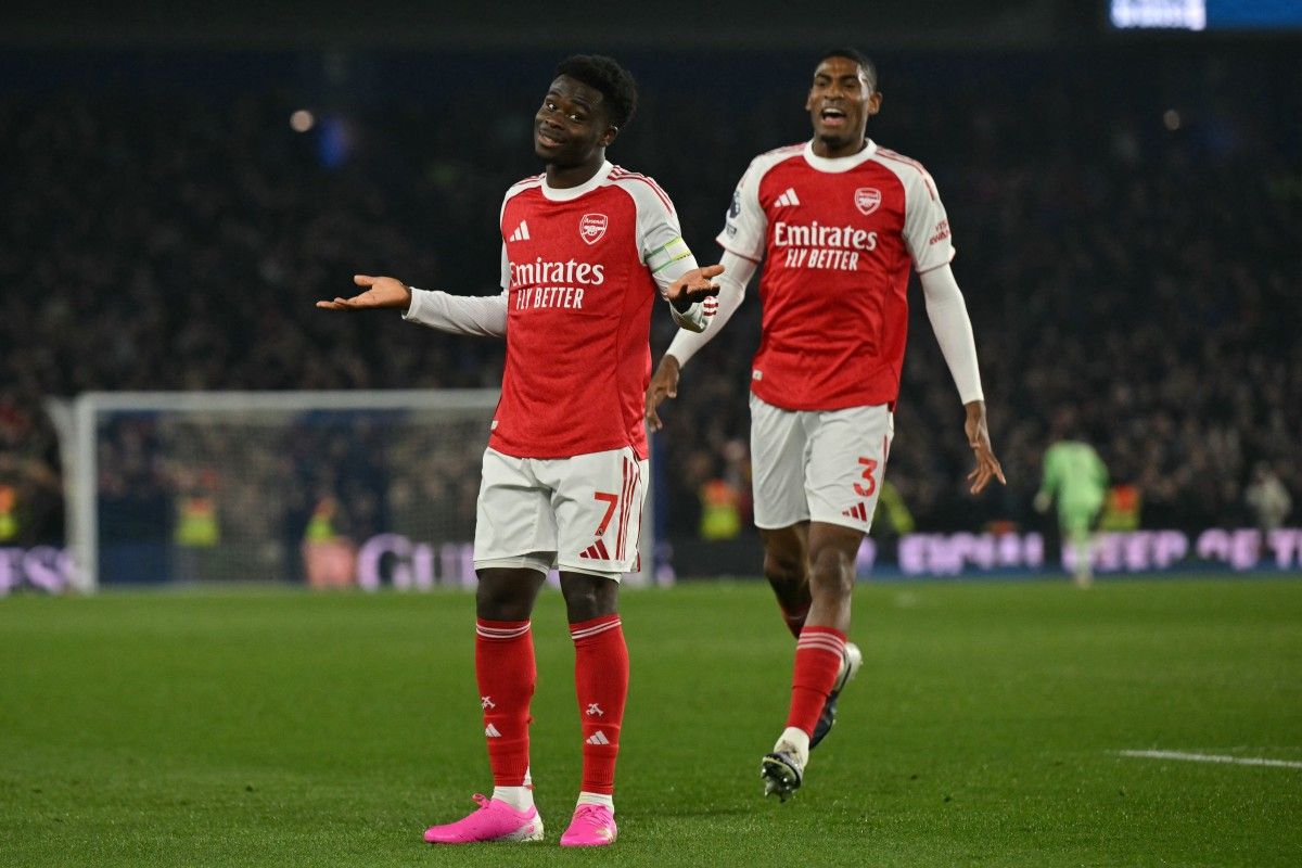 Liga Inggris, Brighton, Arsenal, Brighton vs Arsenal, HT Skor Brighton Vs Arsenal 0-1, Bukayo Saka Buat The Gunners Unggul