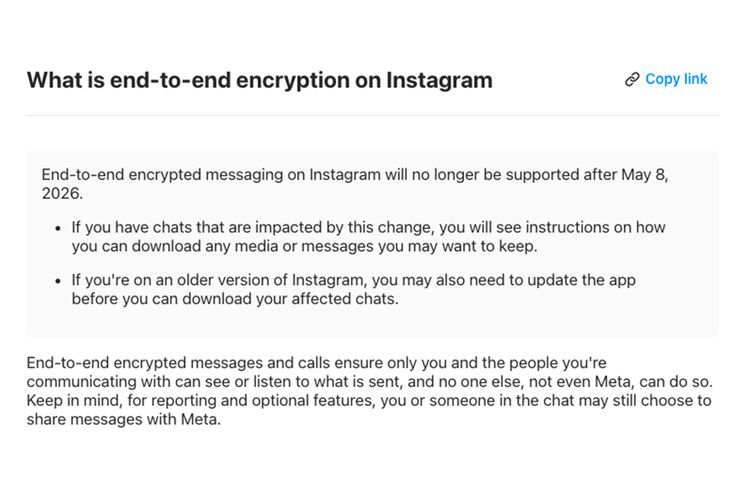 Instagram, Meta, WhatsApp, Instagram Hapus Perlindungan Penting di Fitur DM, Berlaku Mei 2026