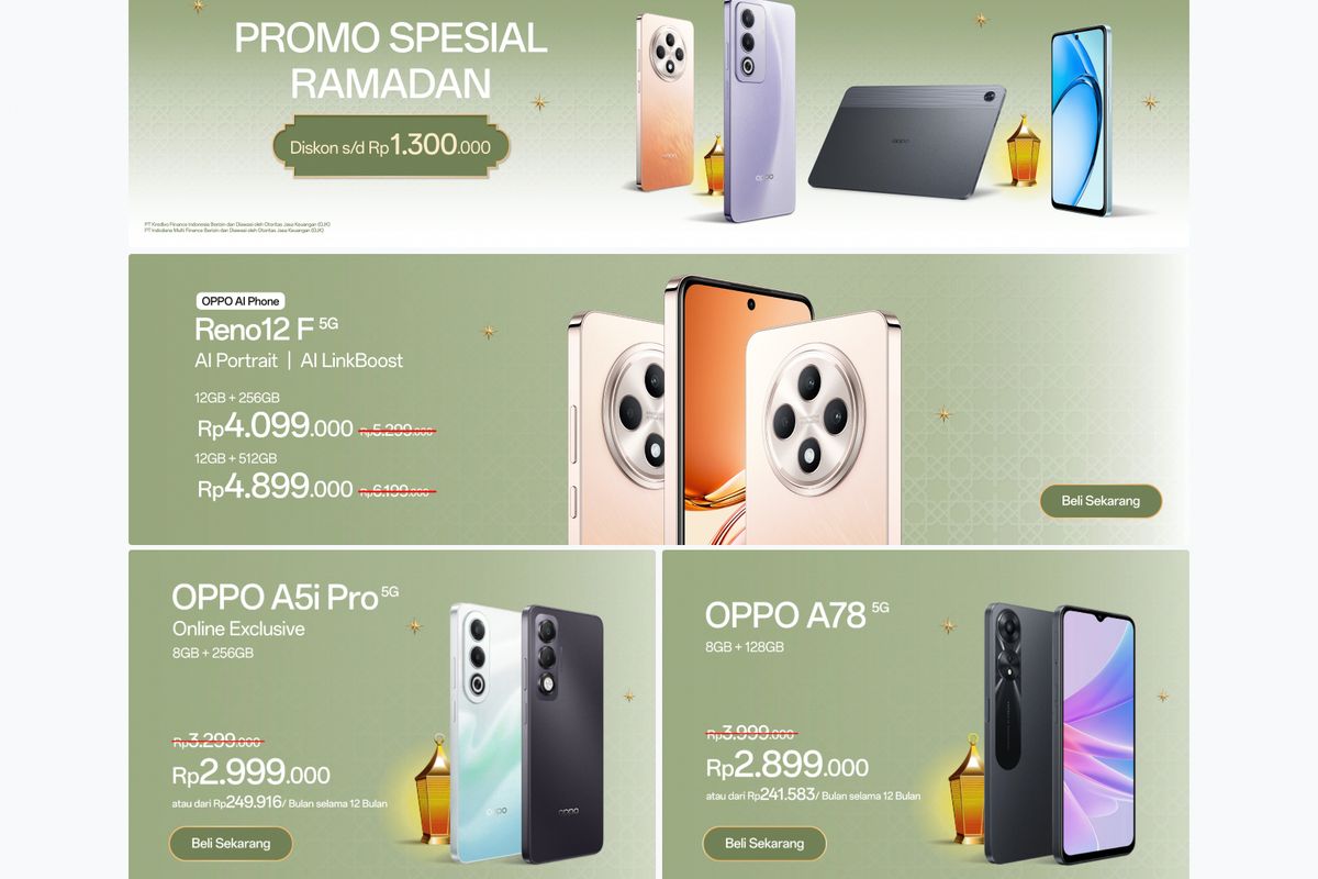 harga HP OPPO terbaru, Harga HP OPPO Hari Ini 22 Februari 2026, Ada Promo Spesial Ramadhan
