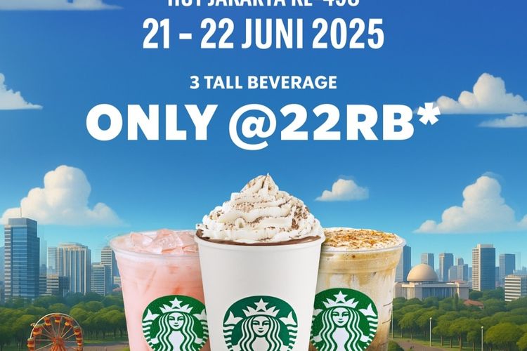HUT ke-498 Kota Jakarta, promo minuman hari ini, promo minuman spesial hut jakarta, promo minuman hut ke-498 Kota Jakarta, 4 Promo Minuman Spesial HUT Jakarta, Beli 1 Gratis 1, 1. The Coffee Bean &amp; Tea Leaf, 2. Starbucks, 3. Jco Indonesia, 4. Luuca Indonesia