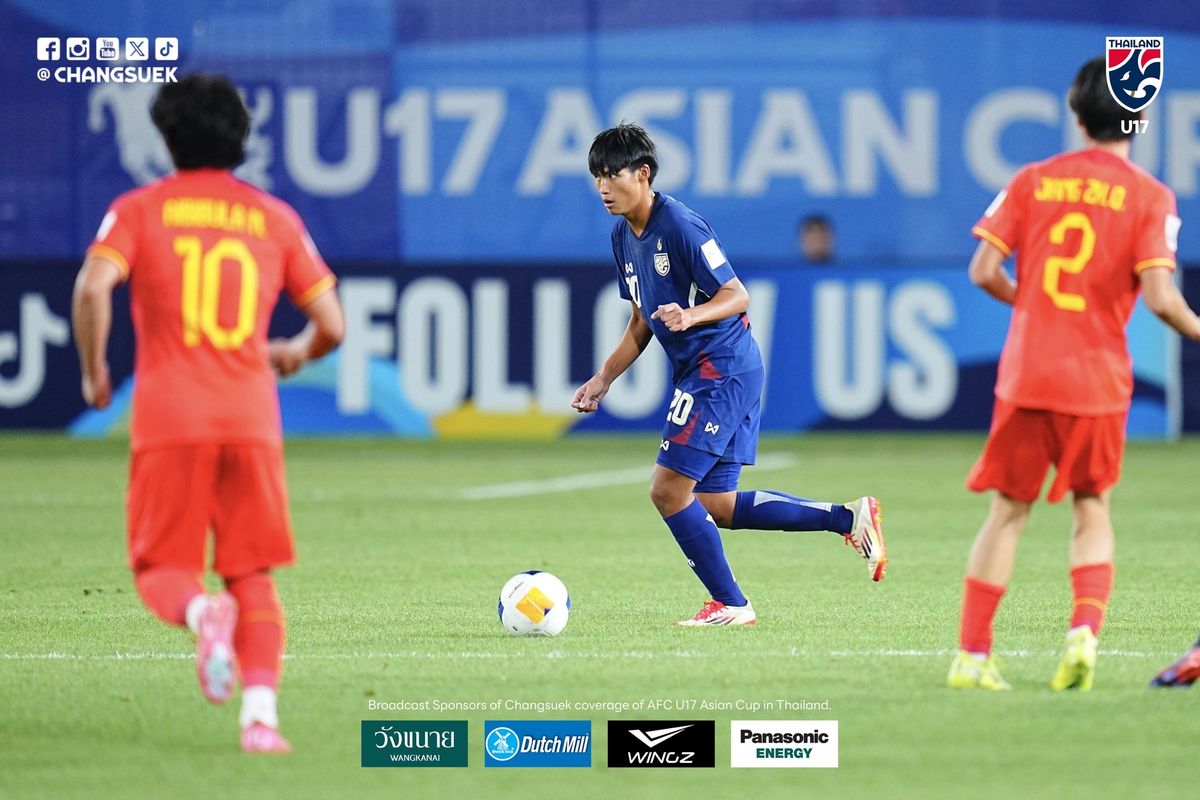 Piala Asia U17 2025, Timnas U17 Thailand, timnas U17 Thailand, Thailand vs China, Thailand Kalah dari China di Piala Asia U17 2025, Cedera dan Keracunan Makanan Jadi Alasan