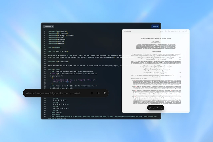 Prism, karya ilmiah, OpenAI, OpenAI Bikin Prism, Sejenis ChatGPT untuk Jurnal Ilmiah