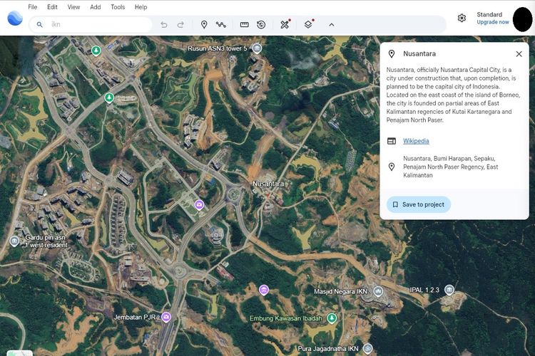 google earth, Google, Citra satelit, ibukota nusantara, Kondisi IKN Kini Bisa Dilihat di Google Earth, Begini Caranya