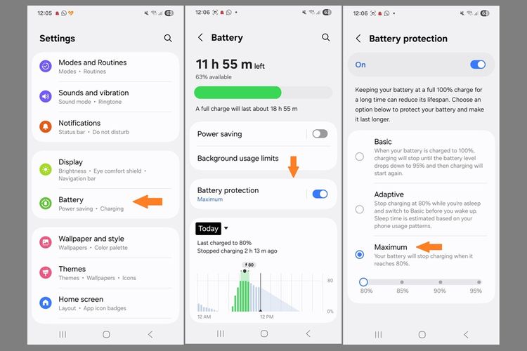Android, baterai smartphone, baterai HP, Batas Aman Cas HP Maksimal 80 Persen, Begini Cara Aturnya