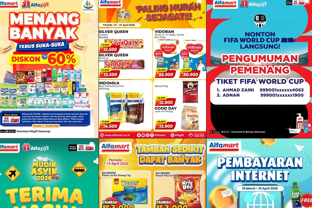 promo Alfamart, Katalog Promo JSM Alfamart 10 -15 April 2026, Susu Anak dan Kebutuhan Dapur Diskon 60 Persen, Promo JSM (10-13 April 2026), Noodle fair (1-15 April 2026), Liquid milk (1-15 April 2026), Coffe fair (1-15 April 2026)