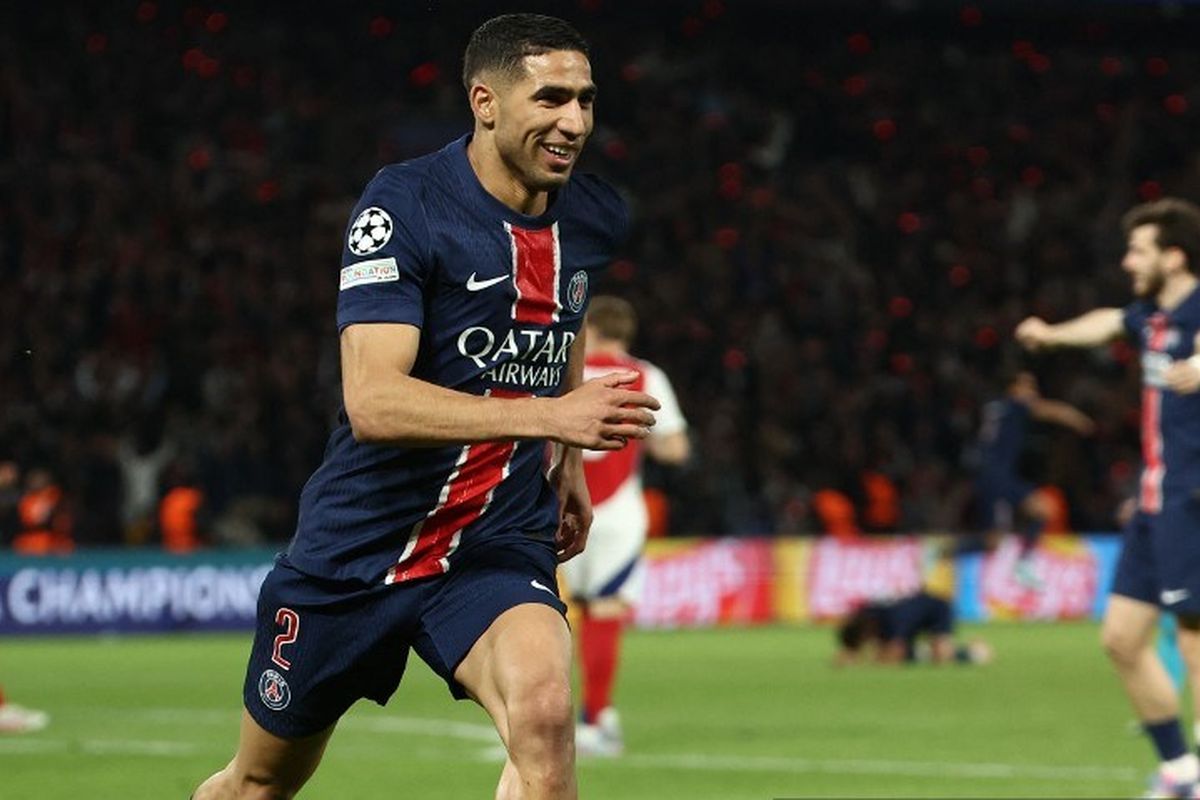 Achraf Hakimi, Liga Champions, Arsenal, PSG vs Arsenal, Pemain Terbaik PSG Vs Arsenal, Achraf Hakimi Sang Maestro di Bek Kanan