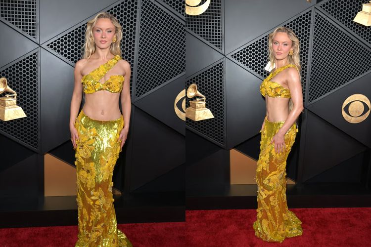 Grammys 2026, Grammy Awards, Bak Matahari, Zara Larsson Tampil Berkilau dengan Gaun Kuning Keemasan di Grammy Awards 2026