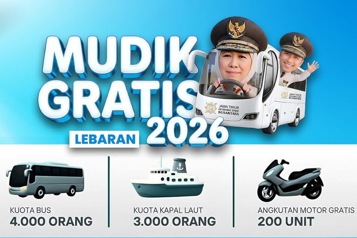 Pemprov Jatim, mudik gratis, Link Daftar Mudik Gratis Pemprov Jatim 2026: Lengkap dengan Jadwal dan Kuota
