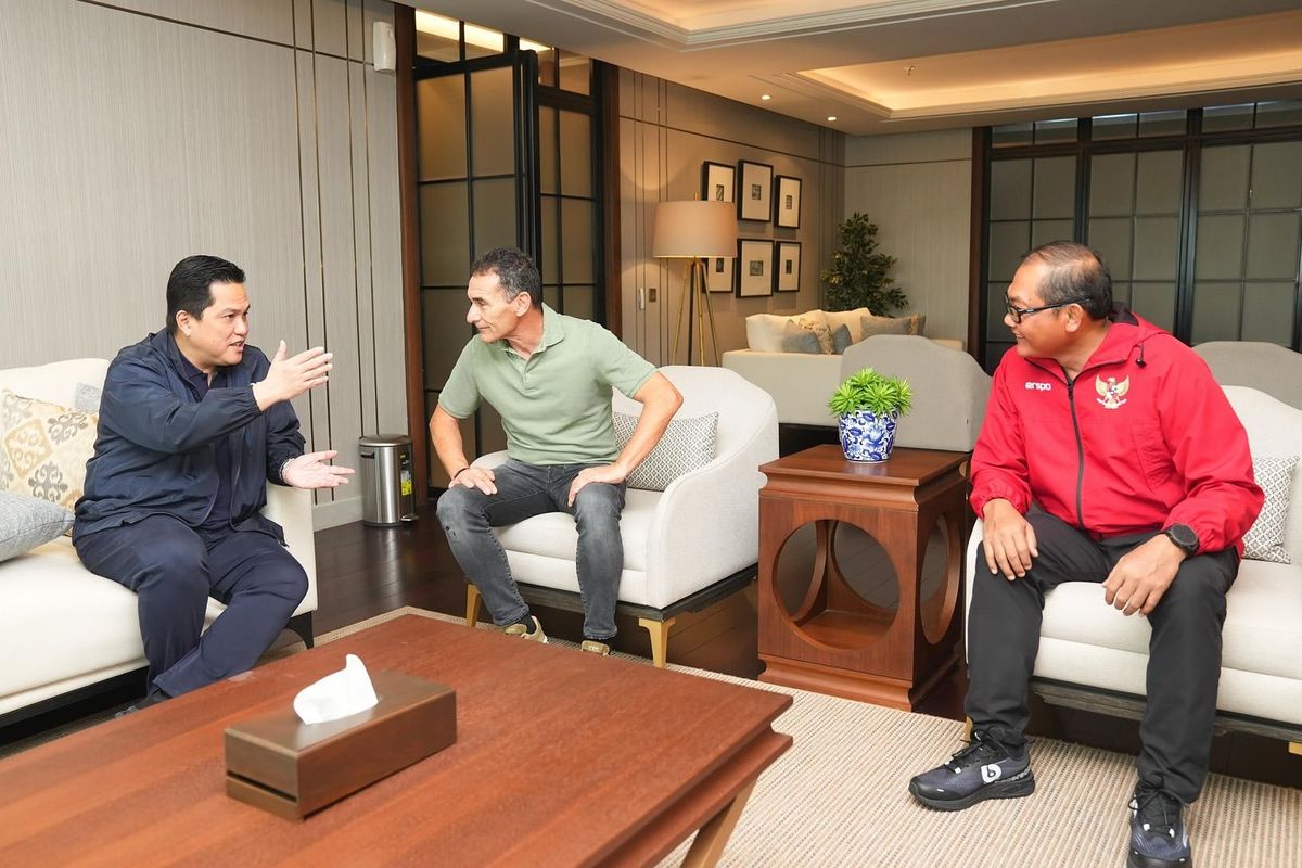 PSSI, Timnas U23 Indonesia, erick thohir, SEA Games 2025, Gerald Vanenburg, Piala Asia U-23 2026, Erick Thohir Bertemu Vanenburg, Bahas Timnas U23 Indonesia dan Kontinuitas Program