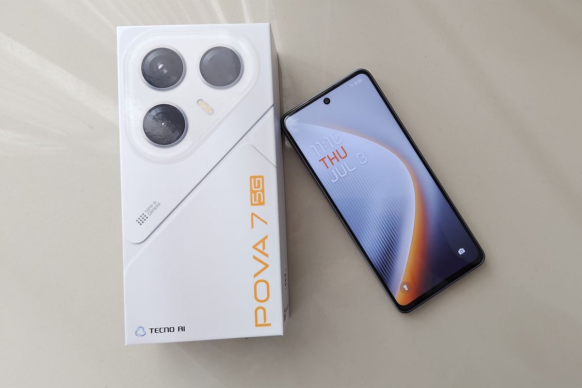 smartphone, Tecno, Smartphone, Tecno Pova 7 5G, power bank, Harga Tecno Pova 7 5G, Spesifikasi Tecno Pova 7 5G, Unboxing Tecno Pova 7 5G, HP Rp 3 Jutaan dengan Desain Futuristik