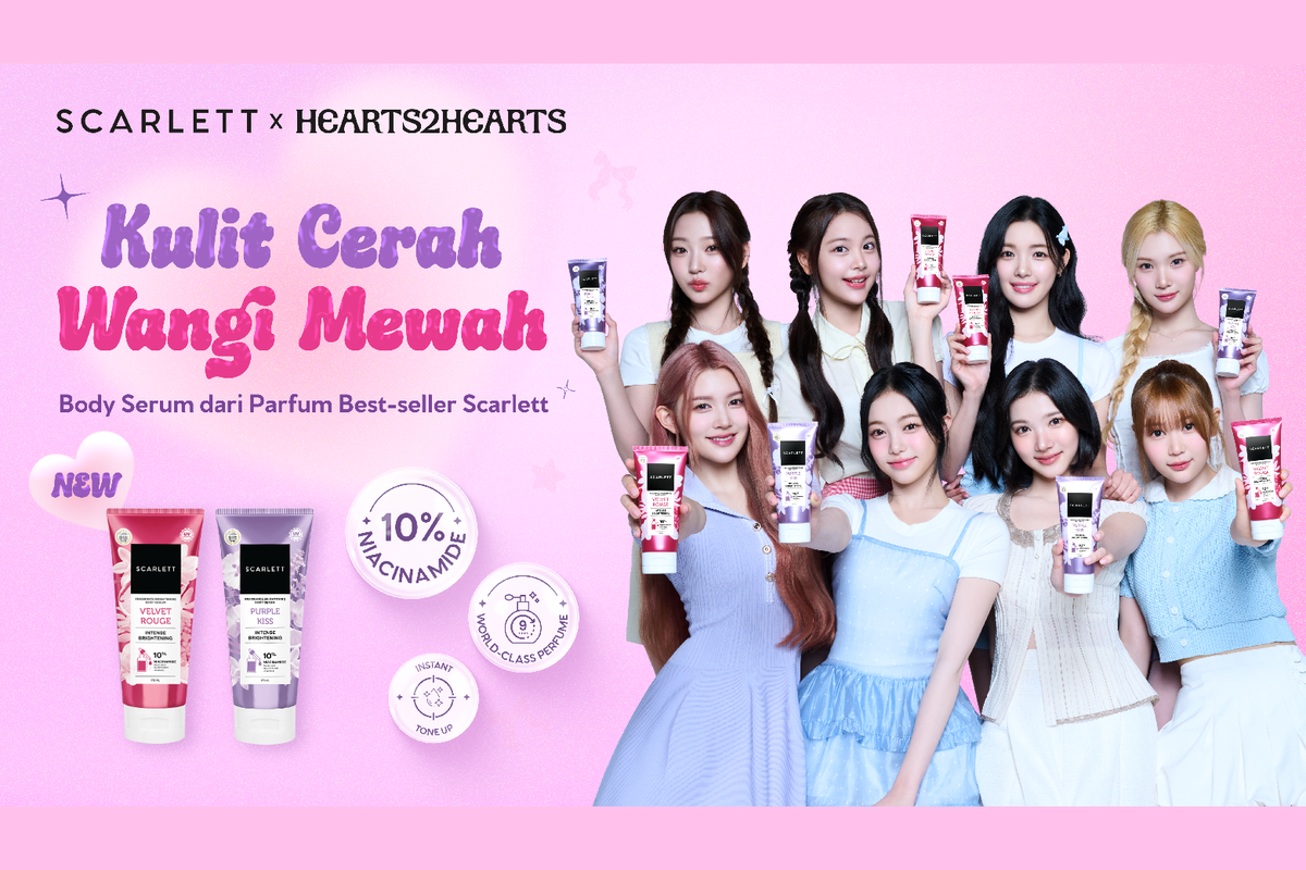 Scarlett, girl group, Korea Selatan, Hearts2Hearts, Felicya Angelista, body serum, Body Serum, scarlett, Gandeng Hearts2Hearts, Scarlett Hadirkan Body Serum dengan Aroma Ikonik