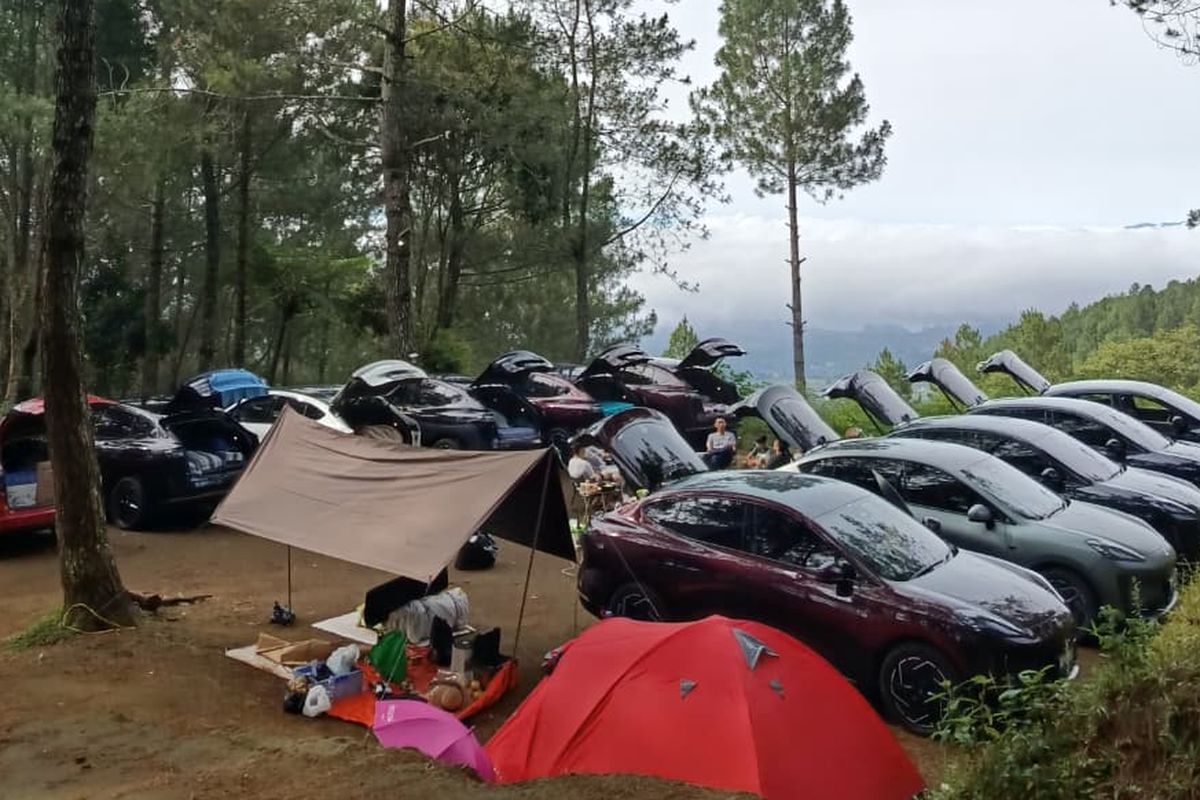 Hyptec Owner Club, Aion Hyptec, Aion Hyptec HT, touring mobil listrik, Komunitas Aion Hyptec Touring ke Kuningan, Camping Pakai Mobil Listrik