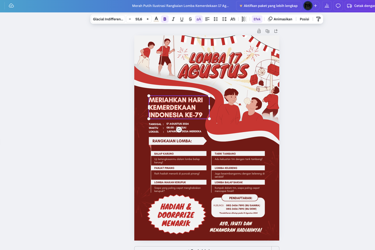 Canva, cara membuat poster, HUT Kemerdekaan ke-80, cara membuat poster 17 agustusan, cara membuat poster kemerdekaan, Cara Bikin Poster 17 Agustusan yang Keren dan Patriotik